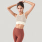 Striped Sleeveless Crop Top with Fitted Hem and Round Neckline