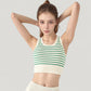 Striped Sleeveless Crop Top with Fitted Hem and Round Neckline