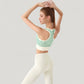 Striped Sleeveless Crop Top with Fitted Hem and Round Neckline