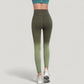 High Waist Ombre Gradient Seamless Leggings with Wide Waistband