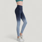 High Waist Ombre Gradient Seamless Leggings with Wide Waistband