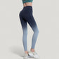High Waist Ombre Gradient Seamless Leggings with Wide Waistband