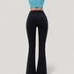 High Waist Flare Yoga Pants with Seam Detailing