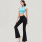 High Waist Flare Yoga Pants with Seam Detailing