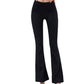High Waist Flare Yoga Pants with Seam Detailing