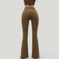 High Waist Flare Yoga Pants with Seam Detailing
