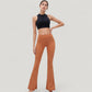 High Waist Flare Yoga Pants with Seam Detailing