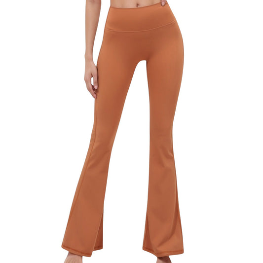 High Waist Flare Yoga Pants with Seam Detailing