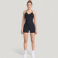 Seamless Active Set with Halter Neck Top and Fitted Shorts