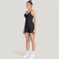 Seamless Active Set with Halter Neck Top and Fitted Shorts