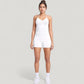 Seamless Active Set with Halter Neck Top and Fitted Shorts