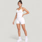 Seamless Active Set with Halter Neck Top and Fitted Shorts