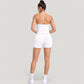 Seamless Active Set with Halter Neck Top and Fitted Shorts