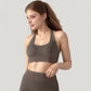 Seamless Halter Neck Athletic Crop Top with Ribbed Detailing