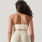 Seamless Halter Neck Athletic Crop Top with Ribbed Detailing