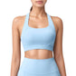 Scoop Neck Seamless Athletic Crop Top with Wide Shoulder Straps