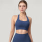 Scoop Neck Seamless Athletic Crop Top with Wide Shoulder Straps