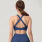Scoop Neck Seamless Athletic Crop Top with Wide Shoulder Straps