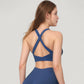 Scoop Neck Seamless Athletic Crop Top with Wide Shoulder Straps
