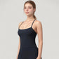 Strappy Back Slim Fit Athletic Tank Top with Built-In Shelf Bra