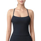 Strappy Back Slim Fit Athletic Tank Top with Built-In Shelf Bra