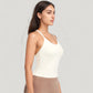 Strappy Crisscross Back Athletic Tank Top with Built-In Shelf Bra