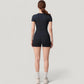 Fitted Short Sleeve Top and High Waist Shorts 2-Piece Active Set
