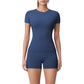 Fitted Short Sleeve Top and High Waist Shorts 2-Piece Active Set