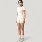 Fitted Short Sleeve Top and High Waist Shorts 2-Piece Active Set
