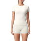 Fitted Short Sleeve Top and High Waist Shorts 2-Piece Active Set