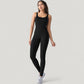 Ribbed Knit Sleeveless Jumpsuit with Scoop Neckline and Bodycon Fit