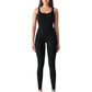 Ribbed Knit Sleeveless Jumpsuit with Scoop Neckline and Bodycon Fit