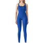 Ribbed Knit Sleeveless Jumpsuit with Scoop Neckline and Bodycon Fit