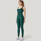 Ribbed Knit Sleeveless Jumpsuit with Scoop Neckline and Bodycon Fit