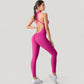 High Neck Sleeveless Activewear Jumpsuit with Back Cutout and Front Zip Closure