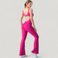 Sleeveless Open Back Fitted Jumpsuit with Flare Leg Design