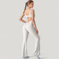 Sleeveless Open Back Fitted Jumpsuit with Flare Leg Design