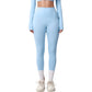High Waist Full Length Leggings with Side Pockets and Wide Waistband