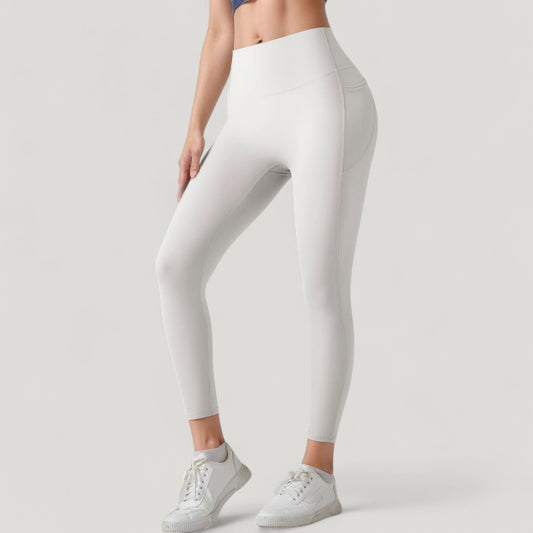 High Waist Leggings with Side Pockets and Seamless Fitted Design for Active and Casual Wear