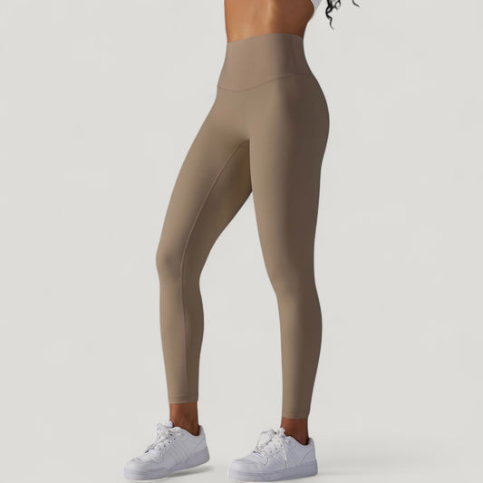 High Waist Seamless Full Length Leggings with Wide Waistband