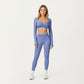 Long Sleeve Crop Top with Contrast Trim and Scoop Neckline