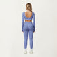Long Sleeve Crop Top with Contrast Trim and Scoop Neckline