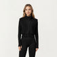 Cropped Zip Closure Vest with Stand Collar and Fitted Hem