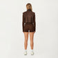 Cropped Zip Closure Vest with Stand Collar and Fitted Hem