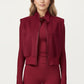 Cropped Zip Closure Vest with Stand Collar and Fitted Hem