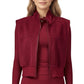 Cropped Zip Closure Vest with Stand Collar and Fitted Hem