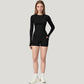 Long Sleeve Crew Neck Activewear Top with Streamlined Fit and Lightweight Stretch Performance Fabric
