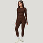 Long Sleeve Crew Neck Activewear Top with Streamlined Fit and Lightweight Stretch Performance Fabric