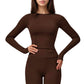Long Sleeve Crew Neck Activewear Top with Streamlined Fit and Lightweight Stretch Performance Fabric