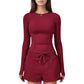 Long Sleeve Crew Neck Activewear Top with Streamlined Fit and Lightweight Stretch Performance Fabric
